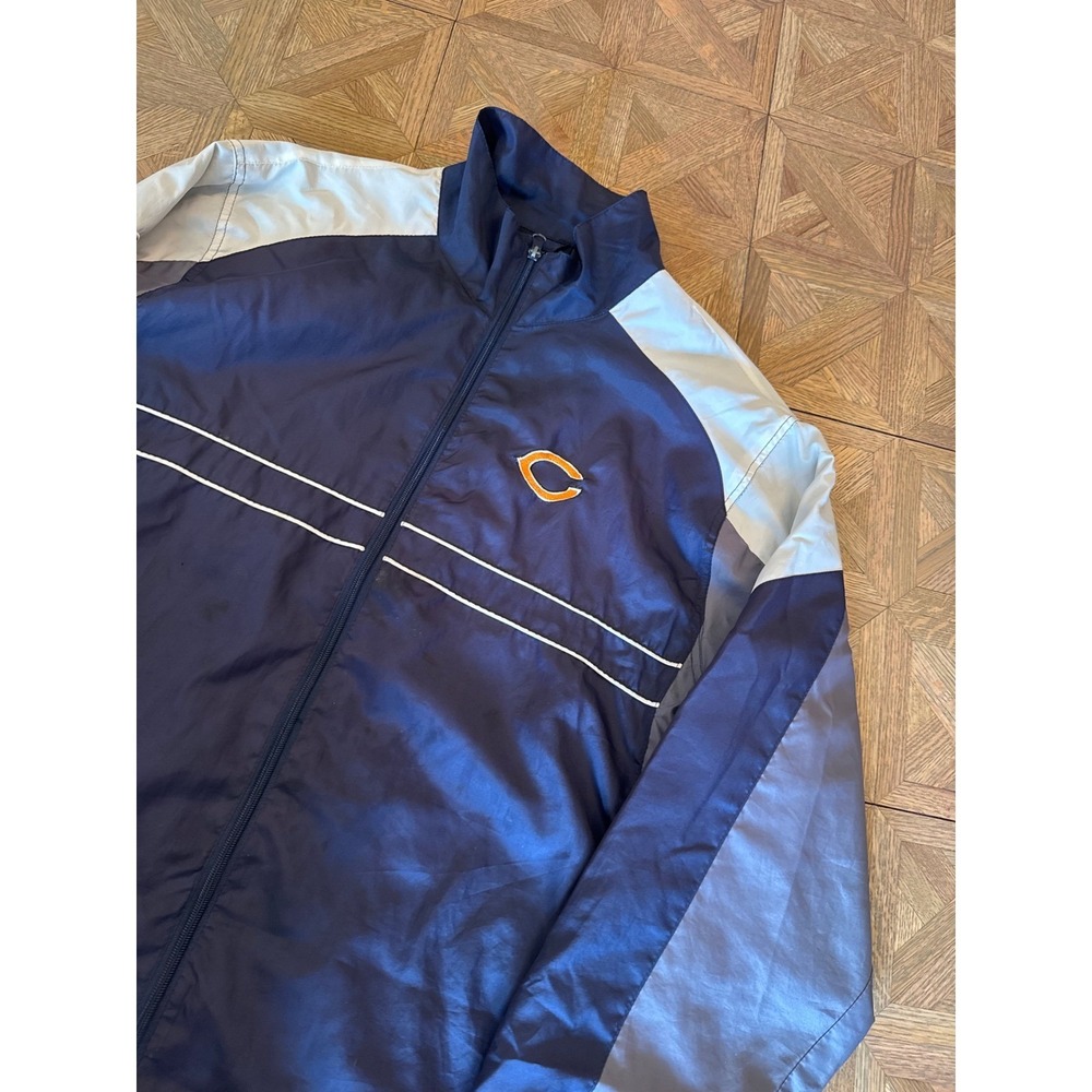 Dunbrooke Chicago Bears Windbreaker Jacket Mens XL Navy Blue Full Zip‎ NFL SI 19